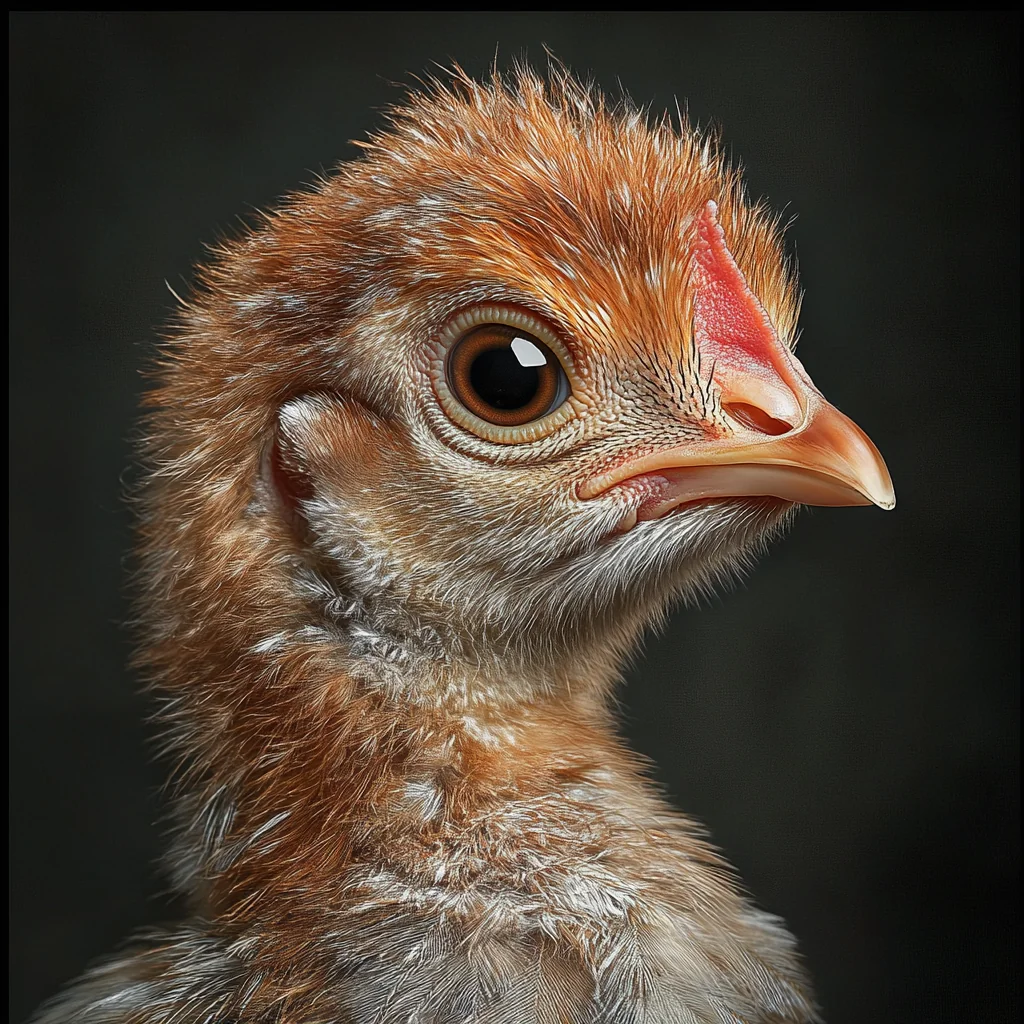 Young pullet developing adult feathers